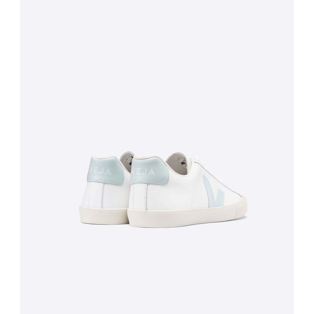 Veja ESPLAR LEATHER Women's Sneakers White/Blue | CA 609WNB